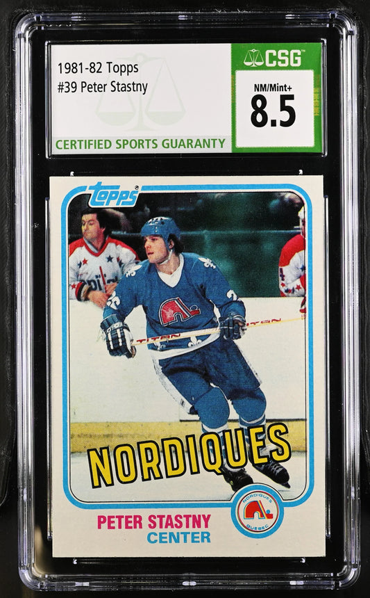 Peter Stastny 1981-82 Topps hockey RC 39 CSG 8.5 - AutographsForSale.com