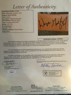 Wayne Gretzky signed LA Kings Easton game issued hockey stick JSA dent - AutographsForSale.com