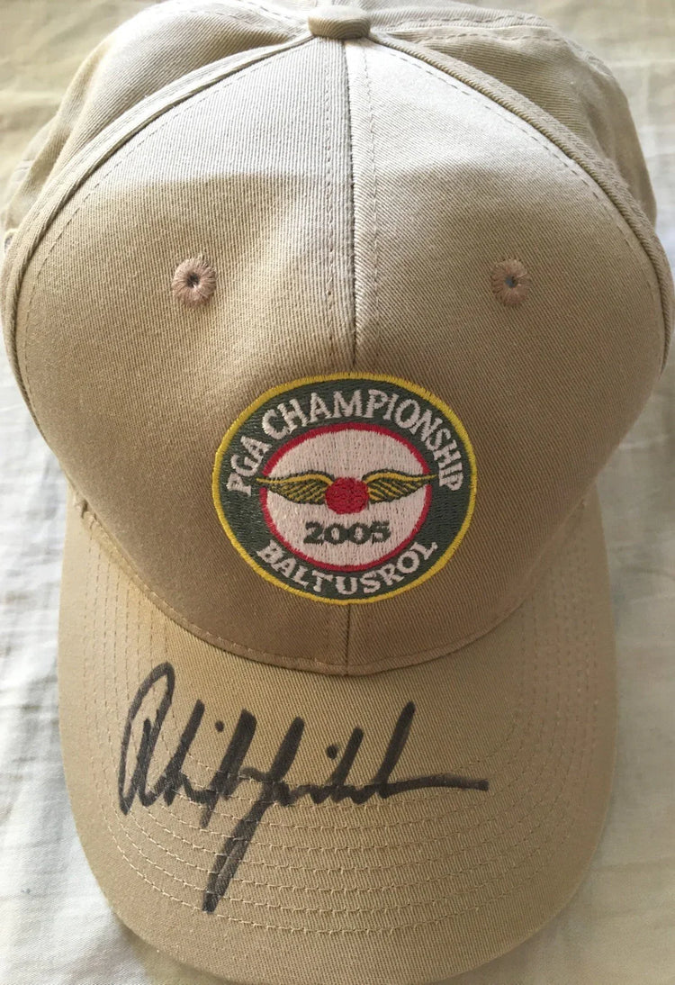 Phil Mickelson signed 2005 PGA Championship golf cap JSA - AutographsForSale.com