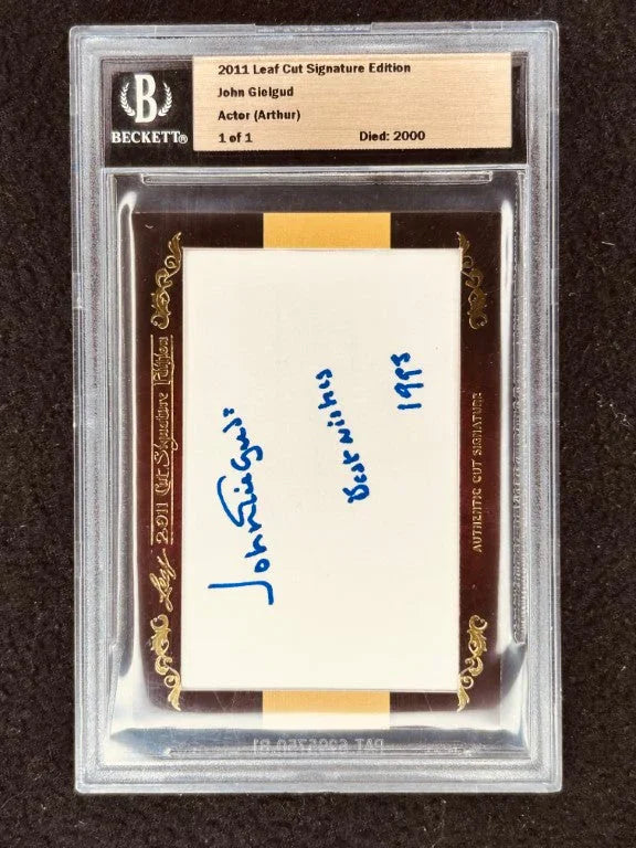 John Gielgud 2011 Leaf Cut Signature certified autograph card 1/1 - AutographsForSale.com