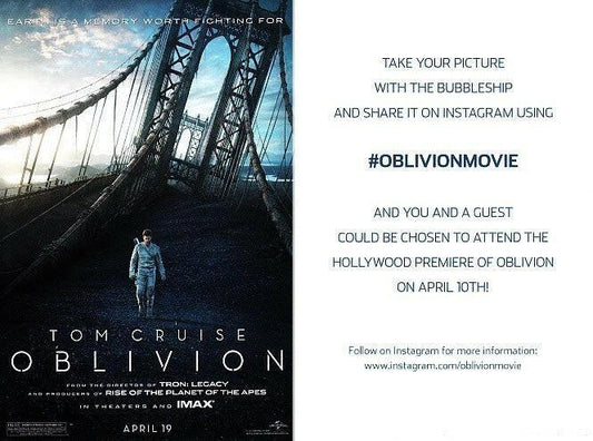 Oblivion Movie 2013 Wondercon promo 2 card set Tom Cruise Morgan Freeman - AutographsForSale.com
