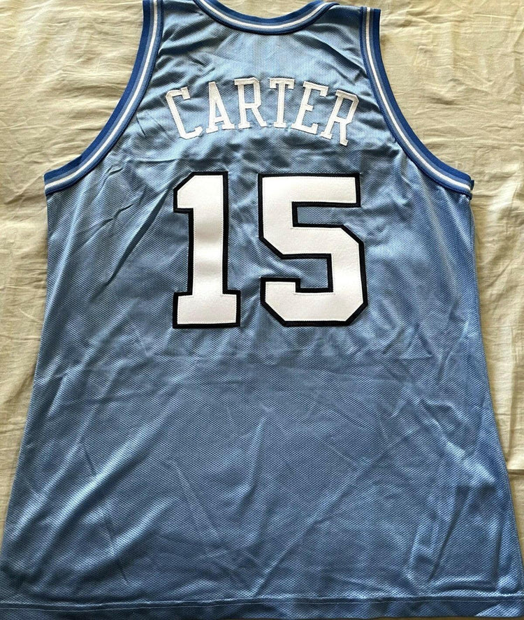 Vince Carter North Carolina Tar Heels 1995 1996 Champion blue jersey - AutographsForSale.com