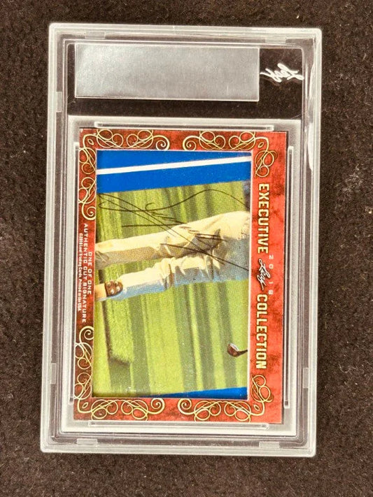 Tom Watson & Fuzzy Zoeller 2018 Leaf Masterpiece Cut Signature card 1/1 JSA Masters - AutographsForSale.com