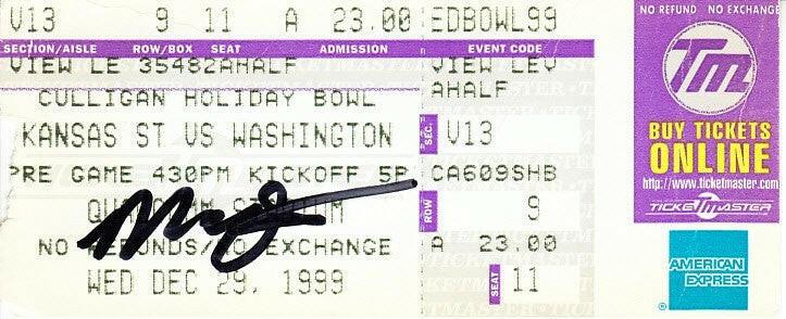 Marques Tuiasosopo Washington Huskies signed 1999 Holiday Bowl ticket stub - AutographsForSale.com