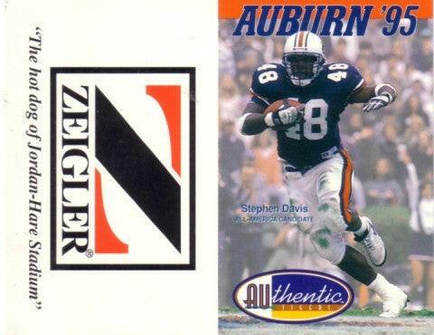 Stephen Davis 1995 Auburn Tigers football pocket schedule - AutographsForSale.com