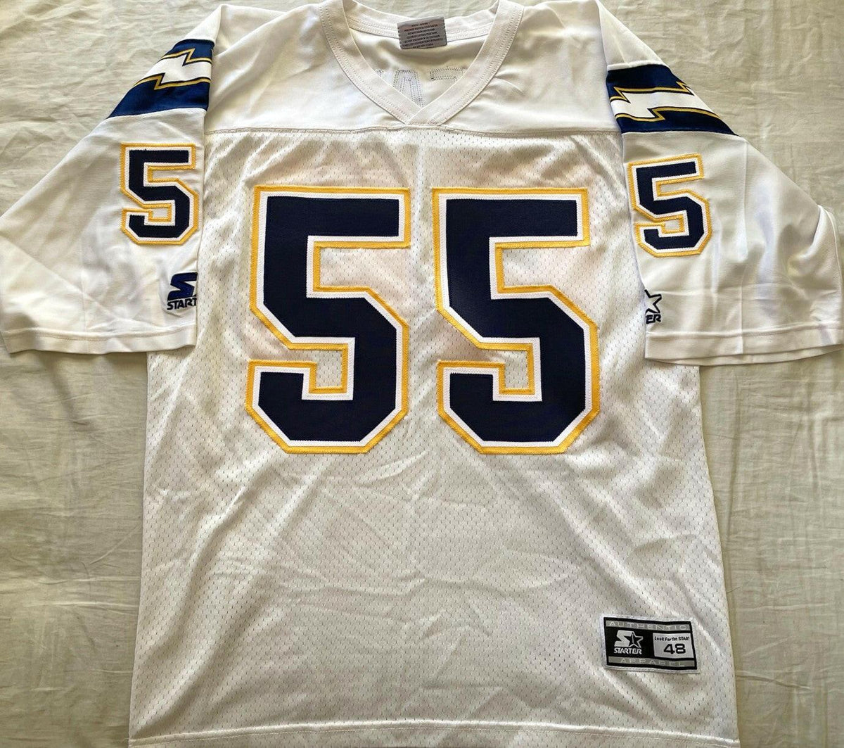 Junior Seau San Diego Chargers 1990s Starter white jersey - AutographsForSale.com
