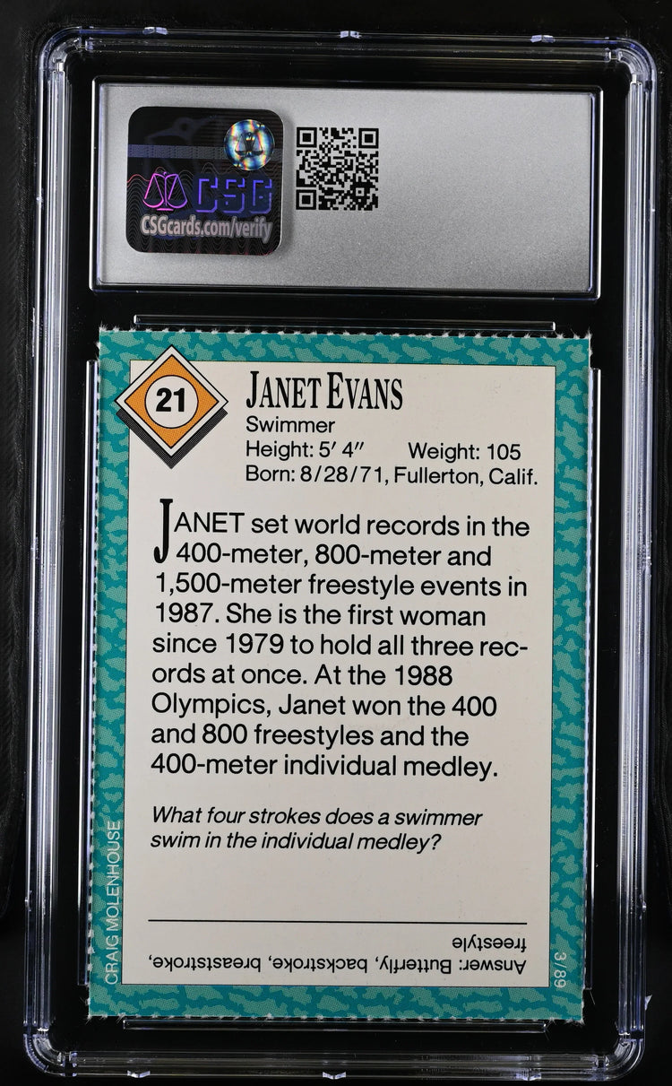 Janet Evans 1989 SI for Kids swimming RC CSG 5 - AutographsForSale.com