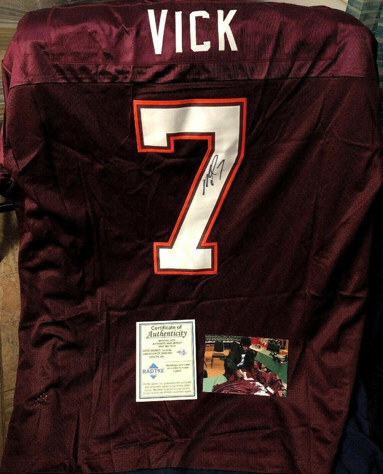 Michael Vick signed Virginia Tech 2000 Nike retro jersey - AutographsForSale.com