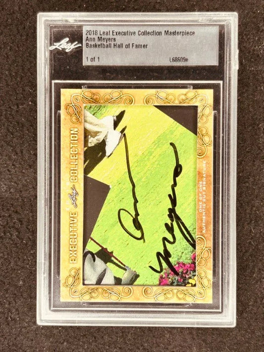 Ann Meyers 2018 Leaf Masterpiece Cut Signature certified autograph card 1/1 JSA UCLA - AutographsForSale.com