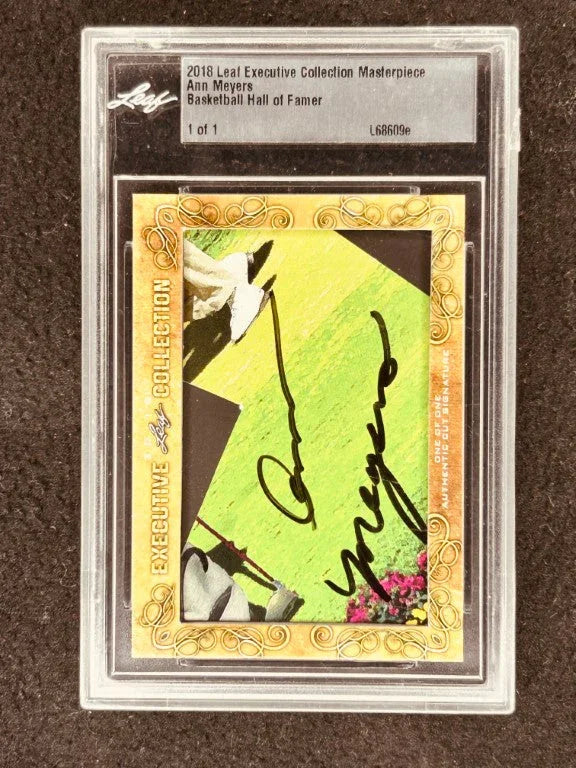 Ann Meyers 2018 Leaf Masterpiece Cut Signature certified autograph card 1/1 JSA UCLA - AutographsForSale.com
