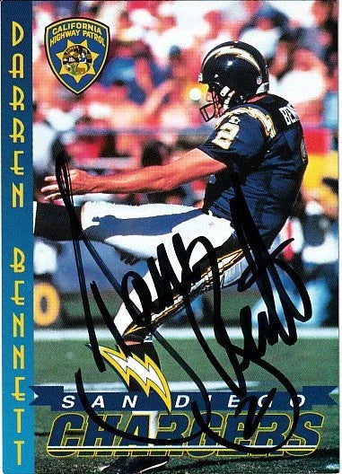 Darren Bennett signed San Diego Chargers 1997 Police card - AutographsForSale.com