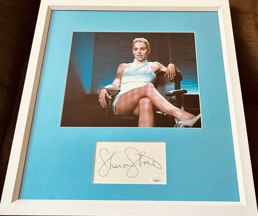 Sharon Stone autograph framed sexy Basic Instinct 8x10 movie photo JSA - AutographsForSale.com