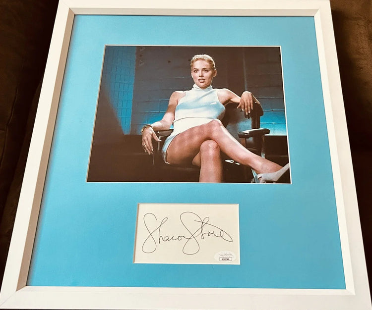 Sharon Stone autograph framed sexy Basic Instinct 8x10 movie photo JSA - AutographsForSale.com