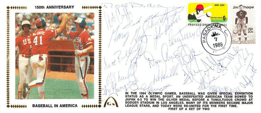 1984 US Olympic Baseball team signed Gateway cachet Will Clark Barry Larkin Mark McGwire - AutographsForSale.com