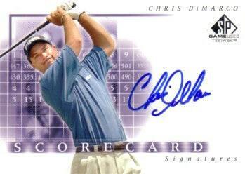 Chris DiMarco certified signed 2002 Upper Deck SP golf scorecard Signatures card - AutographsForSale.com