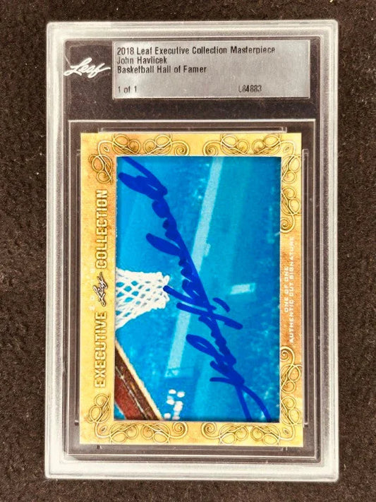John Havlicek 2018 Leaf Masterpiece Cut Signature certified signed card 1/1 Celtics - AutographsForSale.com