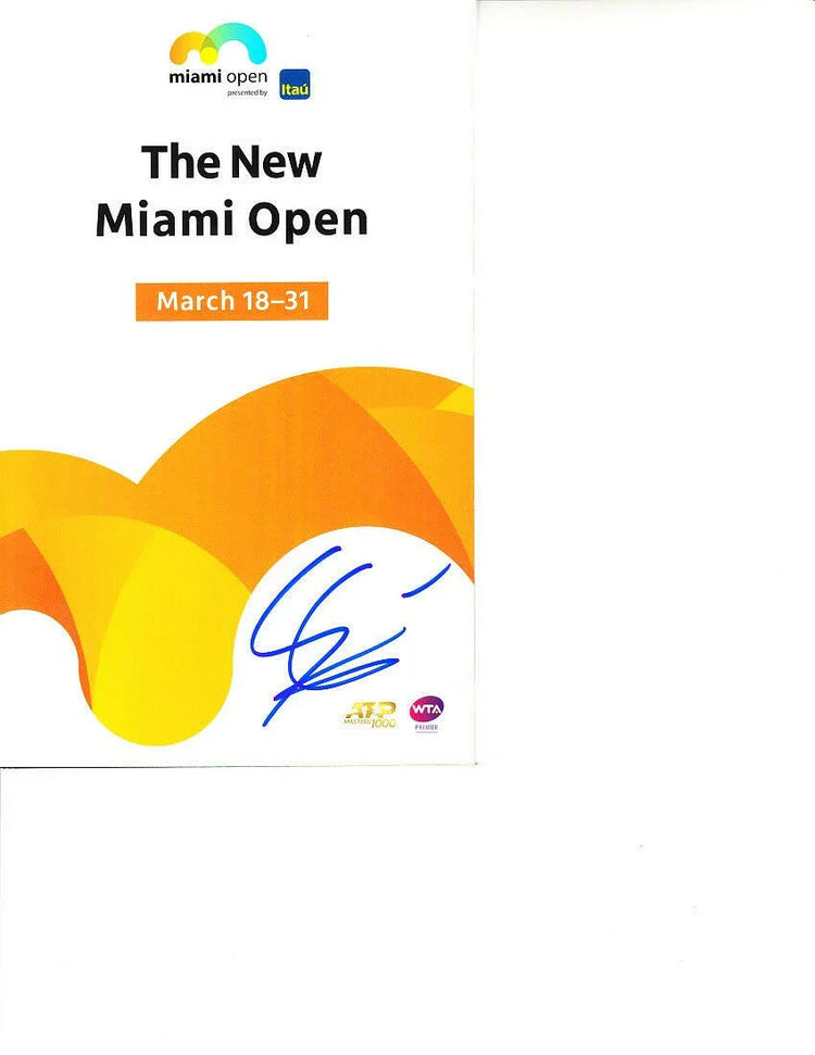 Gilles Simon signed 2019 Miami Open tennis tournament map & program - AutographsForSale.com