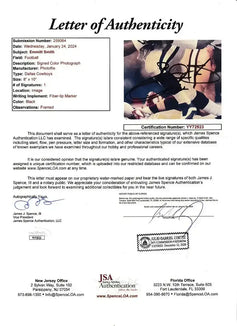 Emmitt Smith autographed Dallas Cowboys 8x10 photo custom framed JSA - AutographsForSale.com