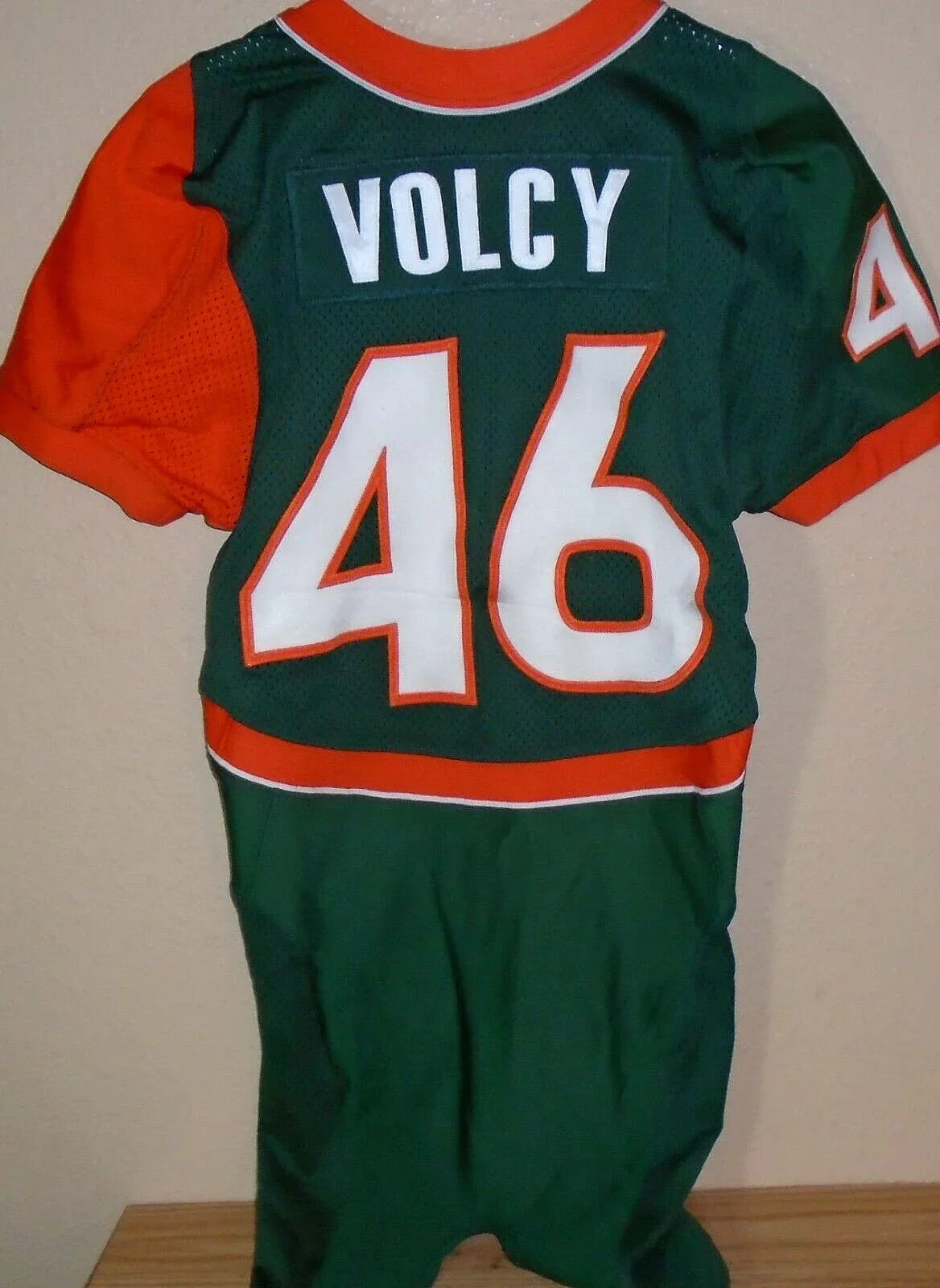 Jean Volcy Miami Hurricanes 2005 Nike game worn green jersey - AutographsForSale.com