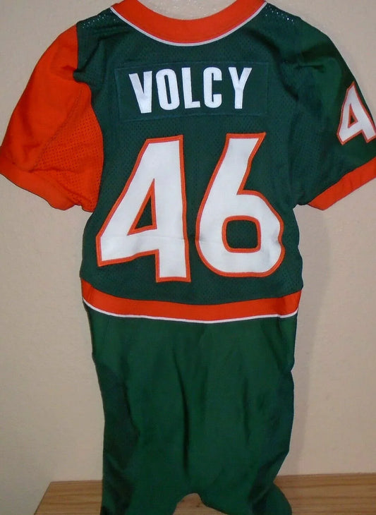 Jean Volcy Miami Hurricanes 2005 Nike game worn green jersey - AutographsForSale.com