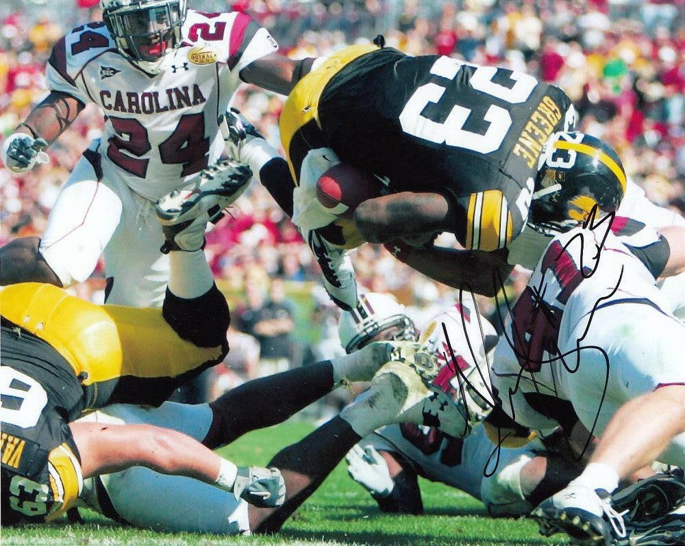 Shonn Greene signed Iowa Hawkeyes 2009 Outback Bowl 8x10 photo - AutographsForSale.com