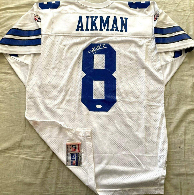 Troy Aikman signed Dallas Cowboys 90s Wilson game model jersey JSA - AutographsForSale.com
