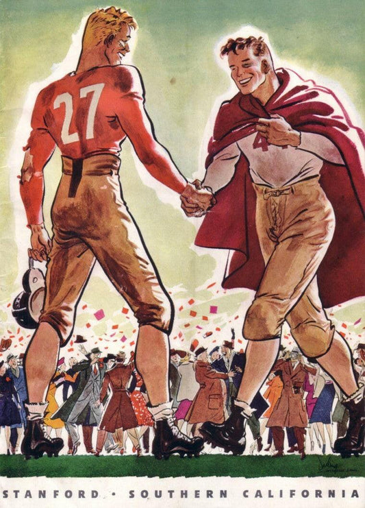 1938 USC Trojans at Stanford Cardinal college football game program and ticket stub - AutographsForSale.com