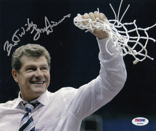 Geno Auriemma autographed UConn Huskies 2010 NCAA Title celebration photo PSA/DNA - AutographsForSale.com