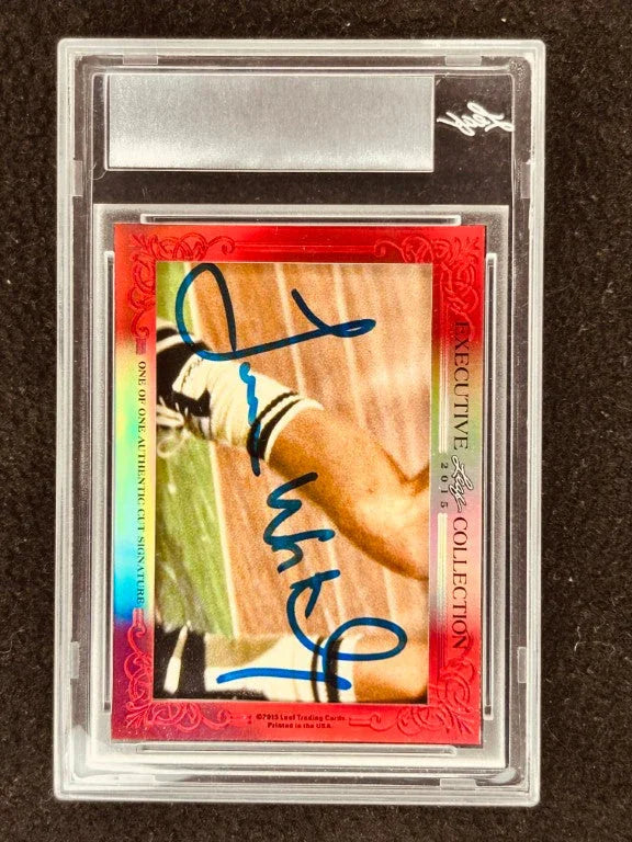 Dean Smith & James Worthy 2015 Leaf Masterpiece Cut Signature certified signed card 1/1 JSA UNC Tar Heels - AutographsForSale.com