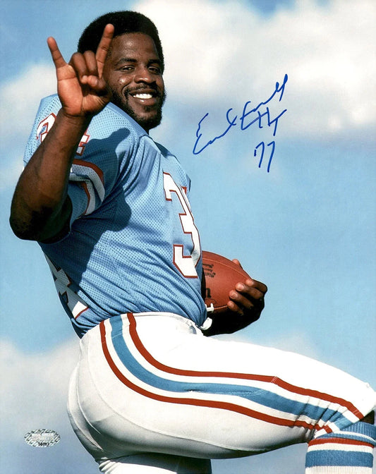 Earl Campbell signed Houston Oilers 8x10 photo with HT 77 (Mill Creek) - AutographsForSale.com