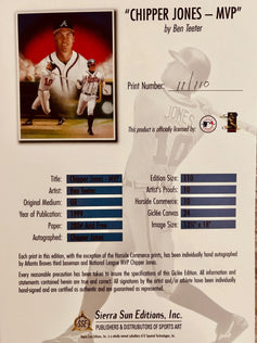 Chipper Jones signed Atlanta Braves giclee art print framed - AutographsForSale.com