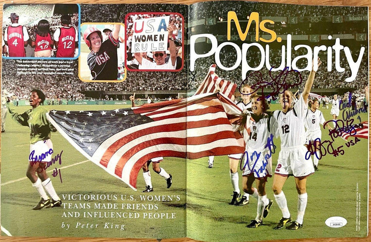 Joy Fawcett Carla Overbeck Cindy Parlow Tiffany Roberts Briana Scurry signed 1996 US Women’s Soccer Olympic photo JSA USWNT - AutographsForSale.com
