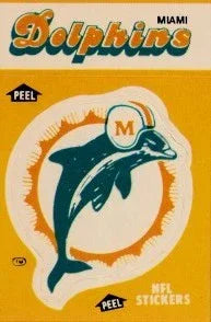 Miami Dolphins 1984 Fleer logo sticker card - AutographsForSale.com