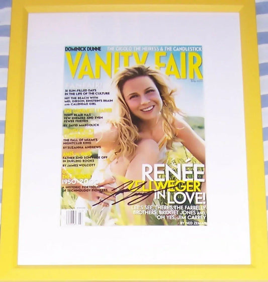 Renee Zellweger signed Vanity Fair cover custom framed JSA - AutographsForSale.com