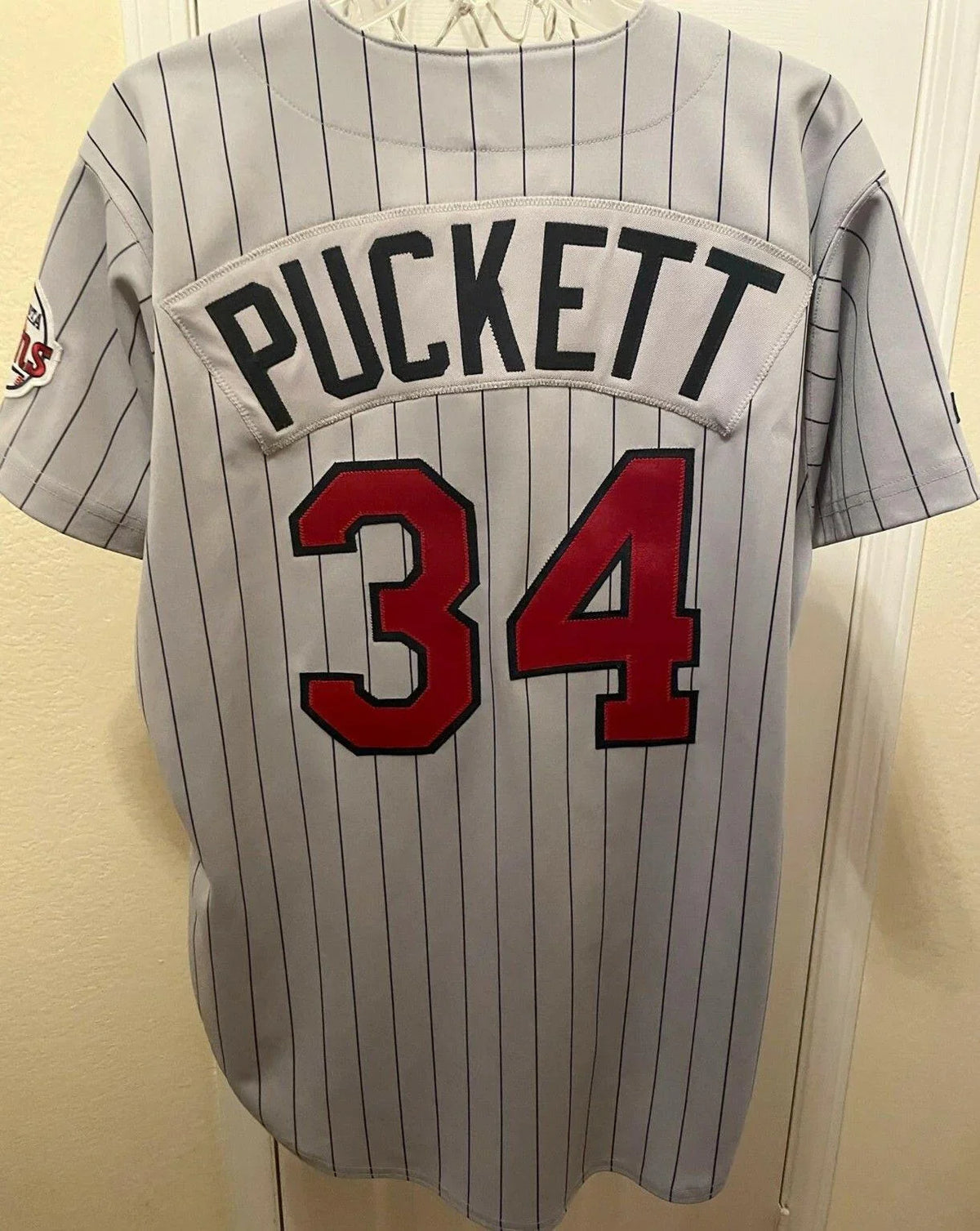 Kirby puckett Minnesota Twins early 1990s Russell Athletic gray game model jersey - AutographsForSale.com