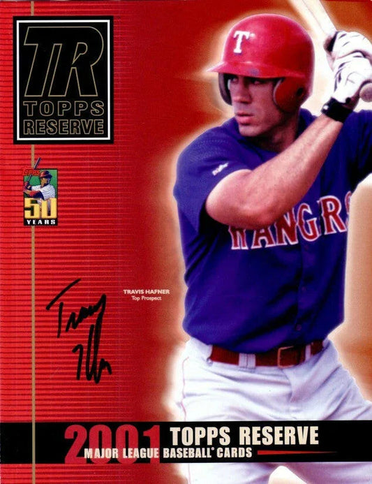 Travis Hafner autographed Texas Rangers 2001 Topps Reserve rookie photo - AutographsForSale.com