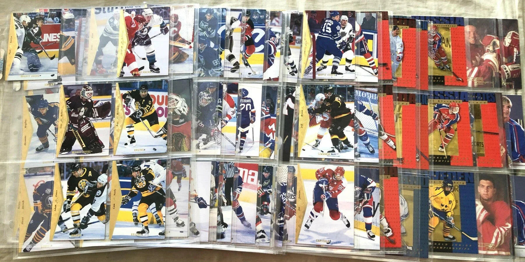 1994-95 Upper Deck SP NHL Hockey partial card set in Ultra Pro sheets - AutographsForSale.com