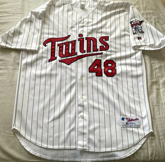 Torii Hunter Minnesota Twins 2002 2003 2004 authentic Russell Athletic game model white jersey - AutographsForSale.com