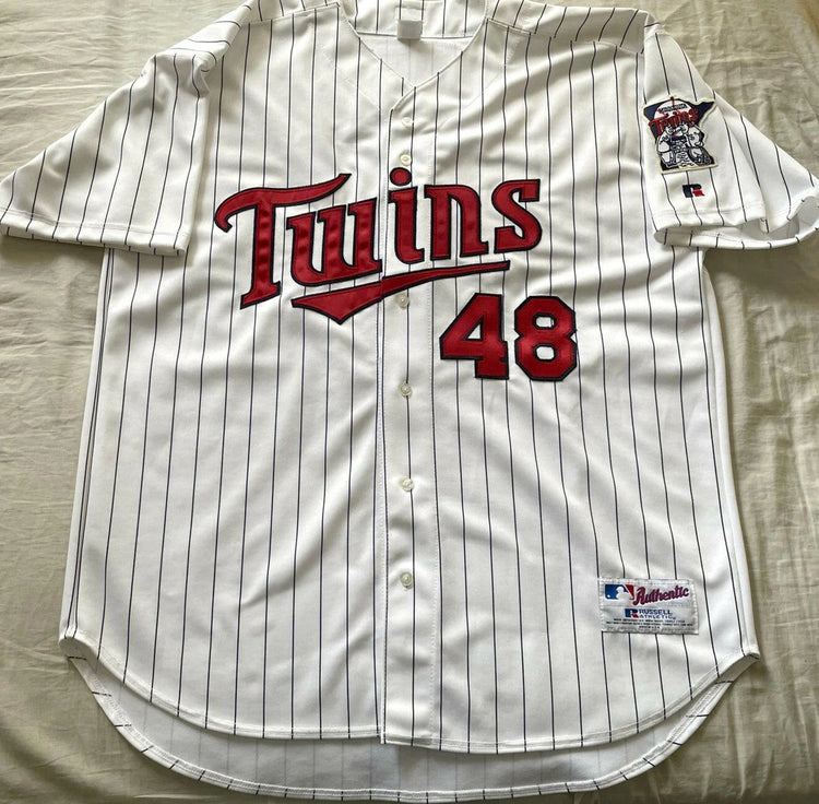 Torii Hunter Minnesota Twins 2002 2003 2004 Authentic Russell Athletic game model white jersey - AutographsForSale.com