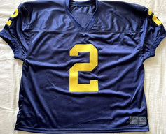 Charles Woodson Michigan Wolverines blue wide cut jersey - AutographsForSale.com