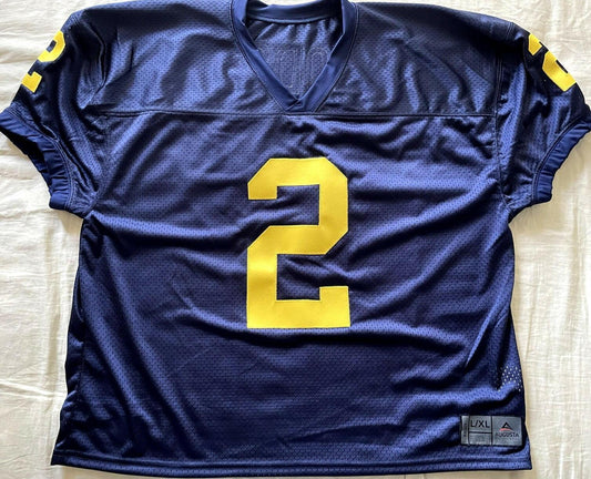 Charles Woodson Michigan Wolverines blue wide cut jersey - AutographsForSale.com