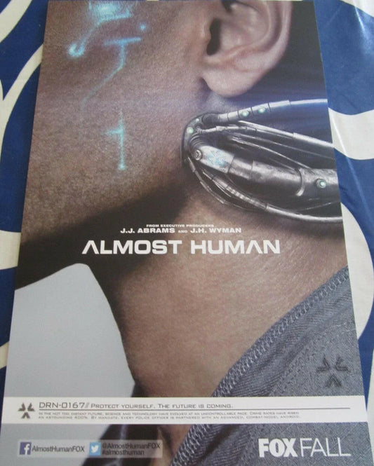 Almost Human 2013 SDCC 11x17 poster Minka Kelly Karl Urban - AutographsForSale.com