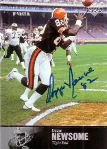 Ozzie Newsome certified autograph Cleveland Browns 1997 Upper Deck NFL Legends card - AutographsForSale.com