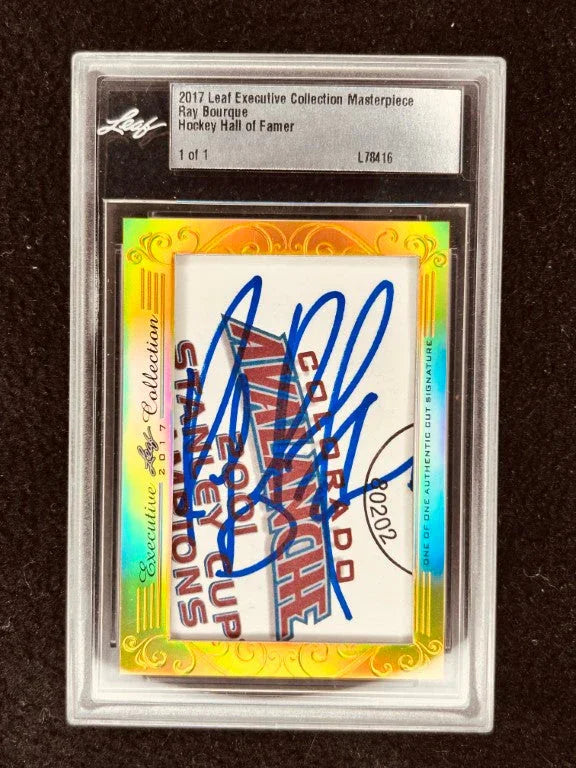 Ray Bourque 2017 Leaf Masterpiece Cut Signature certified signed card 1/1 JSA Bruins Avalanche - AutographsForSale.com