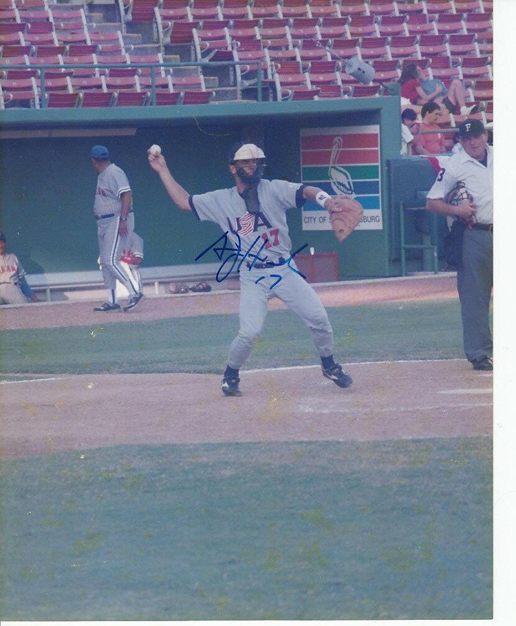 A J Hinch signed 1996 US Olympic Baseball team 8x10 photo - AutographsForSale.com