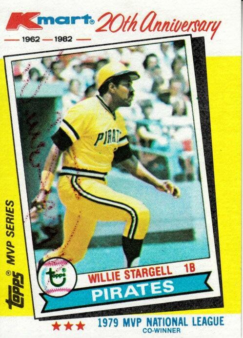 Willie Stargell signed Pittsburgh Pirates 1982 Topps MVP Kmart card - AutographsForSale.com