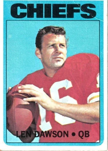 Len Dawson Kansas City Chiefs 1972 Topps card #245 G/VG condition - AutographsForSale.com