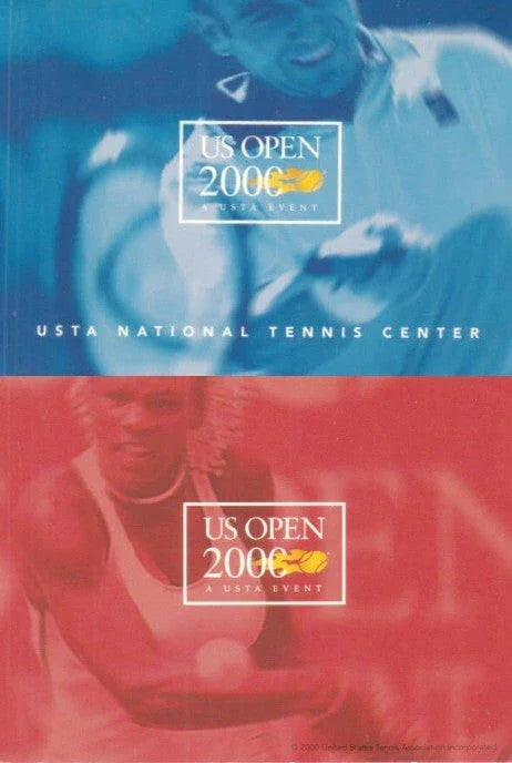 2000 US Open Tennis Souvenir Map Andre Agassi & Serena Williams - AutographsForSale.com