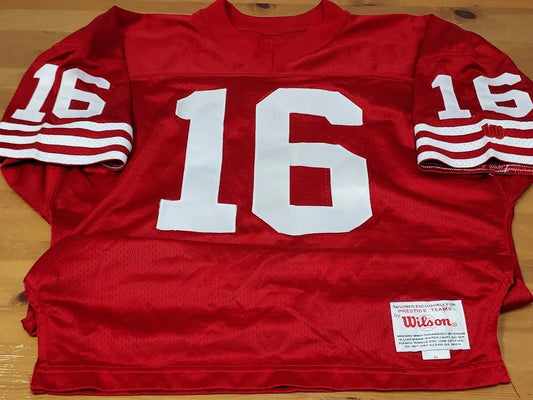 Joe Montana signed SF 49ers 1990 Wilson game model red jersey JSA - AutographsForSale.com