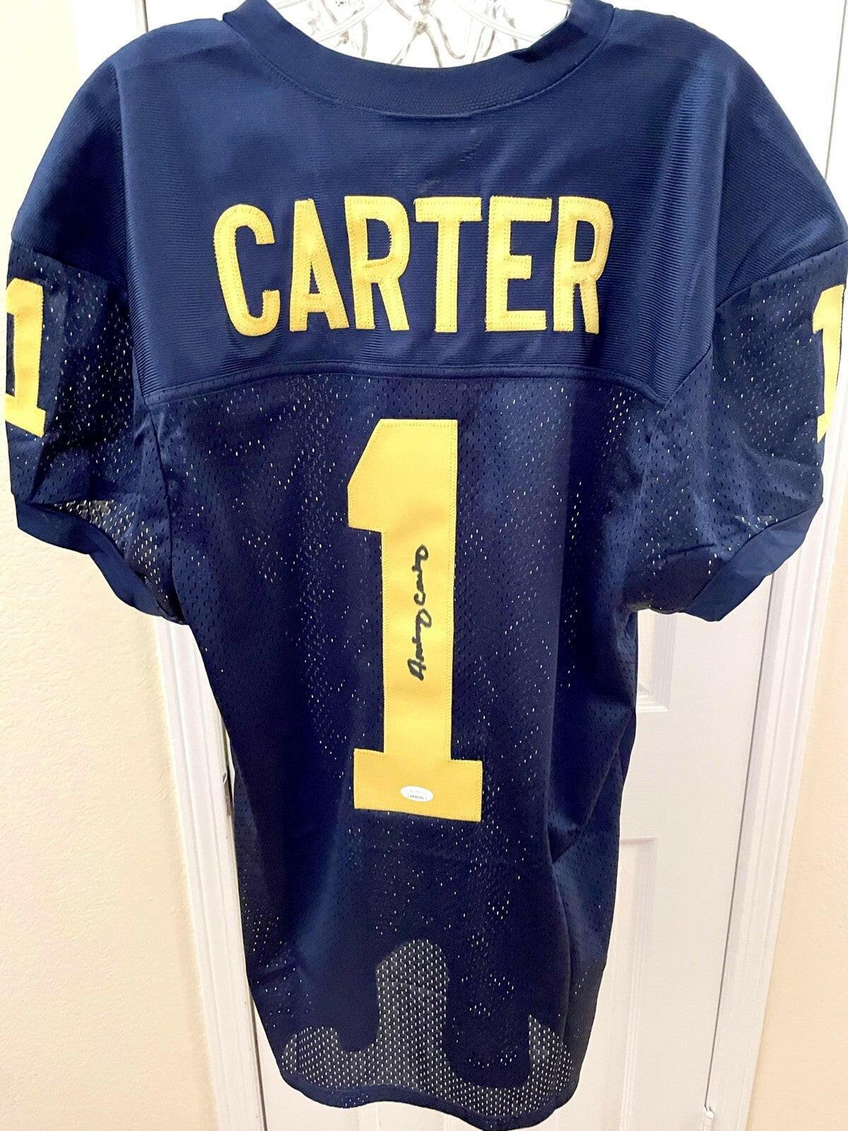 Anthony Carter signed Michigan Wolverines blue jersey JSA - AutographsForSale.com